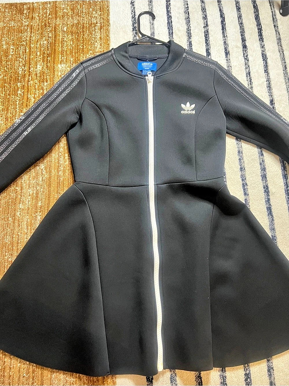 adidas Ritaora Black Track Jacket Dress Size Large Like New